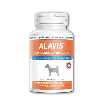 Doplnok výživy pre psy, ALAVIS MSM + Glukózamín sulfát, 60 tabliet